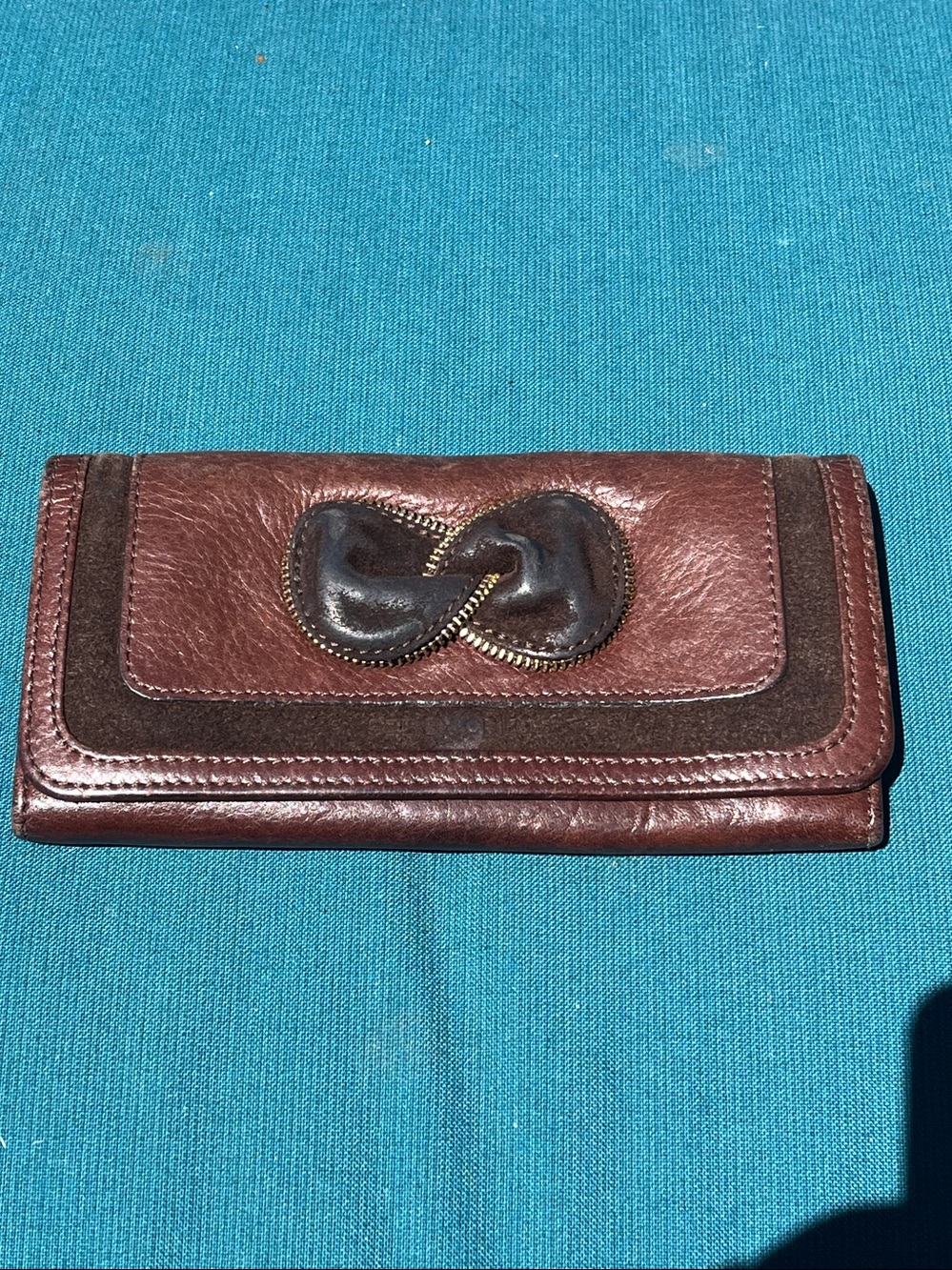 See By Chloé Brown Leather Bow Wallet Continental Zip Clutch Organizer - Picture 7 of 12